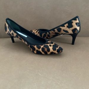 Diane von Furstenberg Calf Hair Kitten Heel Pumps!